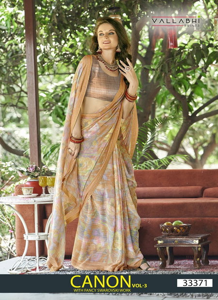 Canon 03 By Vallabhi Georgette Abstract Printed Saree Wholesale Price In Surat